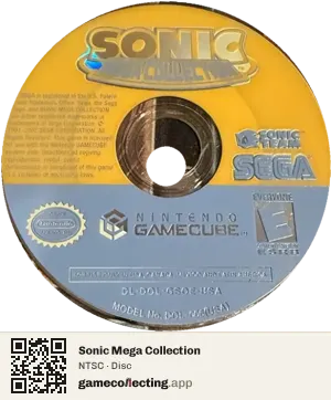 Sonic Mega Collection Nintendo GameCube, NTSC disc