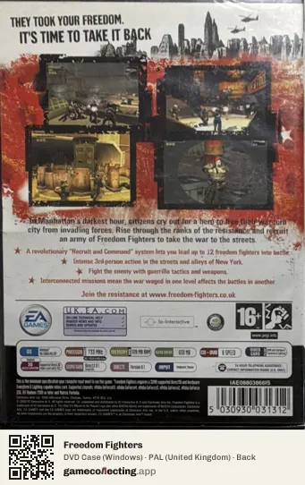 Freedom Fighters Computer, United Kingdom box back