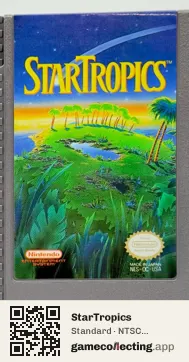 StarTropics Nintendo Entertainment System, NTSC cartridge label