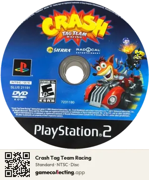 Crash Tag Team Racing PlayStation 2, NTSC disc