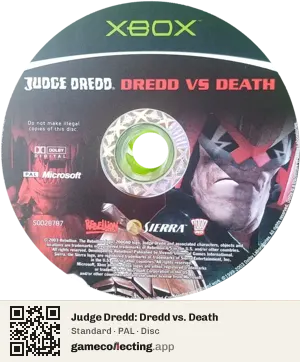 Judge Dredd: Dredd vs. Death Xbox, PAL disc