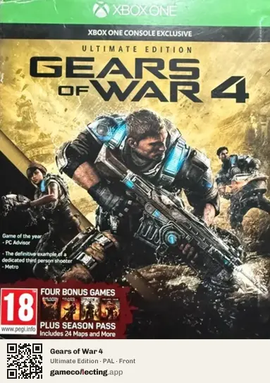 Gears of War 4 Xbox One, PAL box front