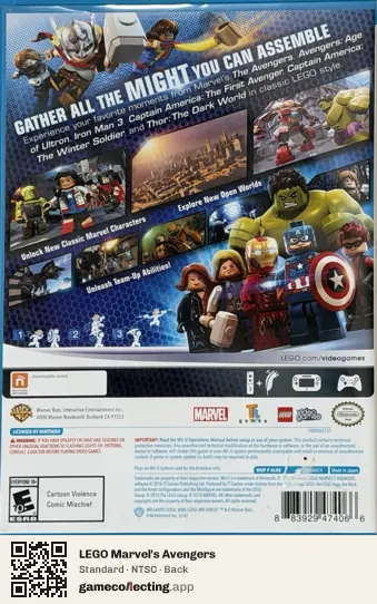 LEGO Marvel's Avengers Nintendo Wii U, NTSC box back