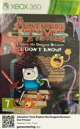 Adventure Time: Explore the Dungeon Because I Don't Know! Xbox 360, PAL box front