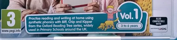 Phonics Fun with Biff, Chip & Kipper Vol. 1, the PEGI square on its front