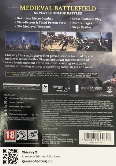 Chivalry 2 Xbox Series X, PAL box back
