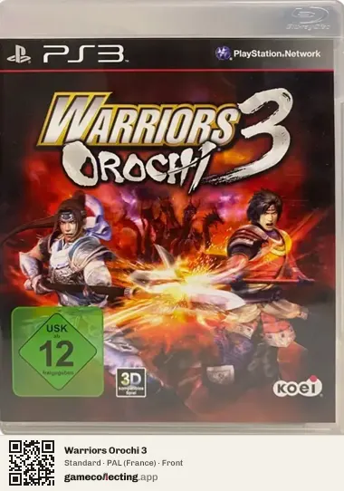 Warriors Orochi 3 PlayStation 3, France box front