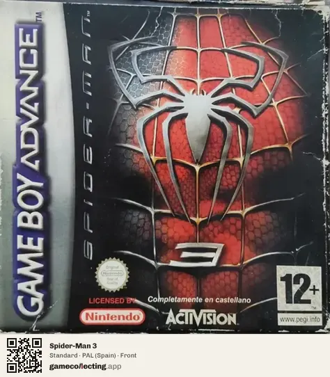 Spider-Man 3 Game Boy Advance, Spain box front