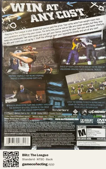 Blitz: The League PlayStation 2, NTSC box back