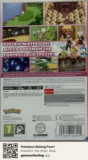 Pokémon Shining Pearl Nintendo Switch, Italy box back
