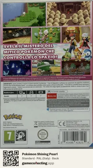 Pokémon Shining Pearl Nintendo Switch, Italy box back