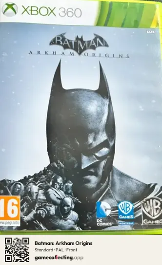 Batman: Arkham Origins Xbox 360, PAL box front