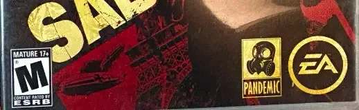 The Saboteur, the ESRB box on its front