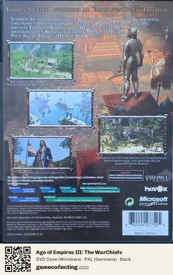 Age of Empires III: The WarChiefs Computer, Germany box back