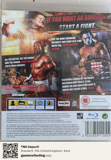 TNA Impact! PlayStation 3, United Kingdom box back