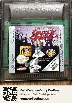Bugs Bunny in Crazy Castle 4 Game Boy Color, PAL cartridge label