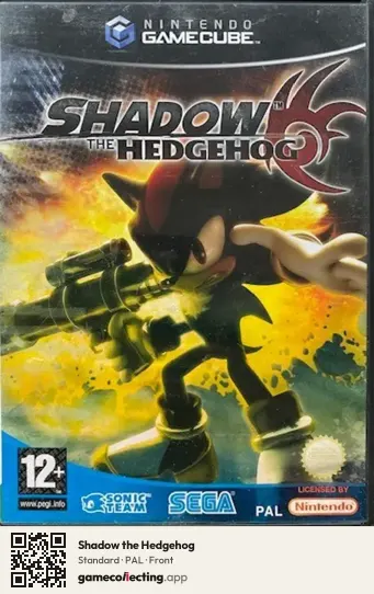 Shadow the Hedgehog Nintendo GameCube, PAL box front