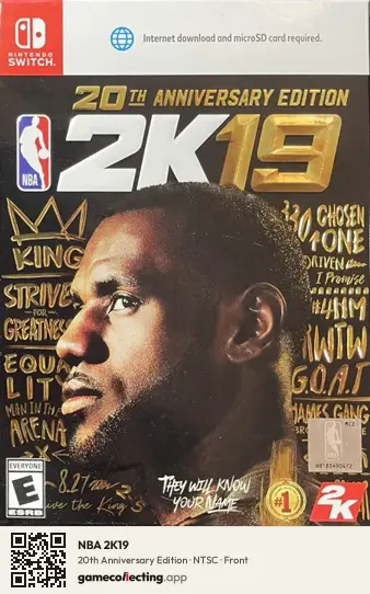 NBA 2K19 Nintendo Switch, NTSC box front