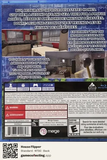 House Flipper PlayStation 4, NTSC box back