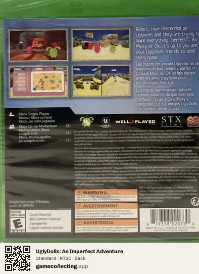 UglyDolls: An Imperfect Adventure Xbox One, NTSC box back