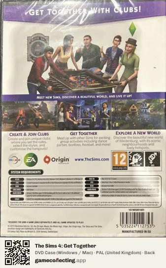 The Sims 4: Get Together Computer, United Kingdom box back
