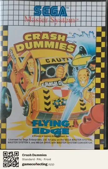 Crash Dummies Sega Master System, PAL box front