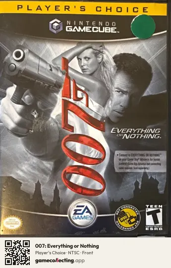 007: Everything or Nothing Nintendo GameCube, NTSC box front