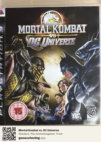 Mortal Kombat vs. DC Universe PlayStation 3, United Kingdom box front