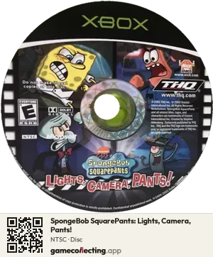 SpongeBob SquarePants: Lights, Camera, Pants! Xbox, NTSC disc