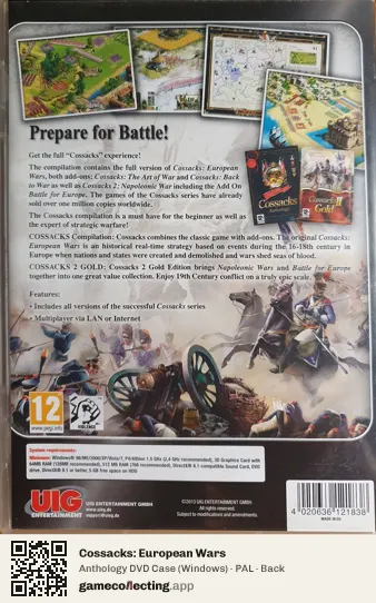 Cossacks: European Wars Computer, PAL box back