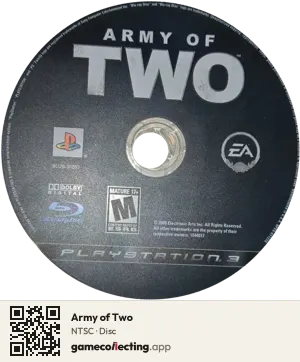 Army of Two PlayStation 3, NTSC disc