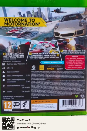 The Crew 2 Xbox One, France box back
