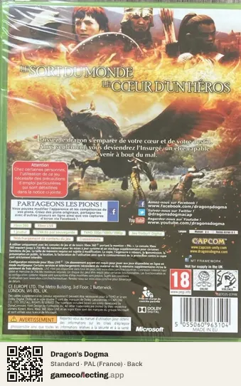 Dragon's Dogma Xbox 360, France box back