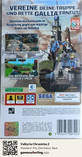 Valkyria Chronicles 2 PlayStation Portable, Germany box back