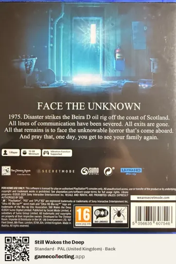 Still Wakes the Deep PlayStation 5, United Kingdom box back