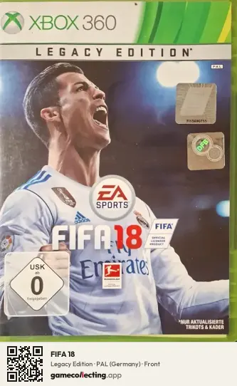 FIFA 18 Xbox 360, Germany box front