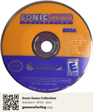Sonic Gems Collection Nintendo GameCube, NTSC disc