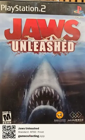 Jaws Unleashed PlayStation 2, NTSC box front