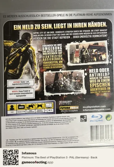 Infamous PlayStation 3, Germany box back