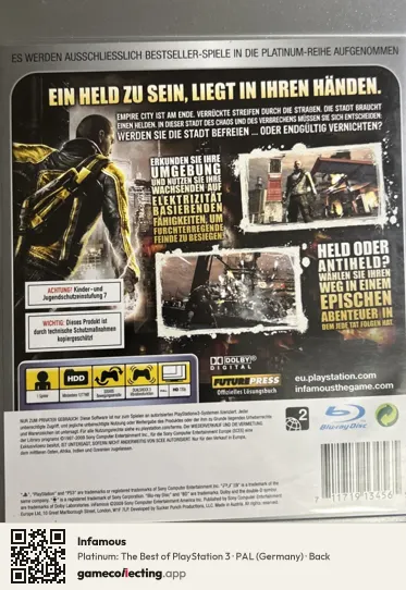 Infamous PlayStation 3, Germany box back