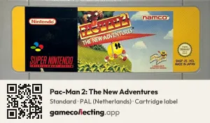 Pac-Man 2: The New Adventures Super Nintendo Entertainment System, PAL cartridge label