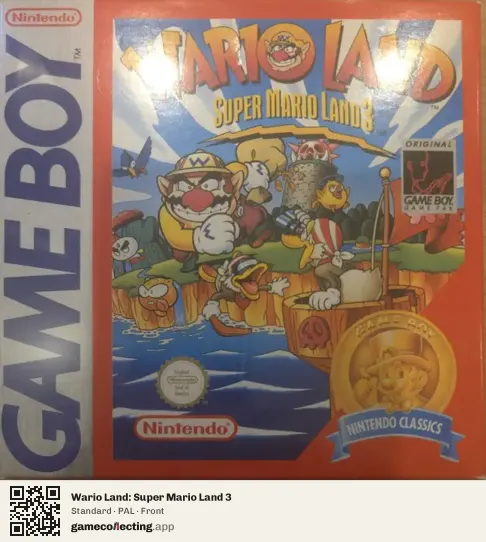 Wario Land: Super Mario Land 3 Game Boy, PAL box front