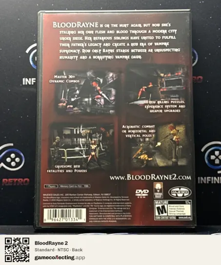 BloodRayne 2 PlayStation 2, NTSC box back