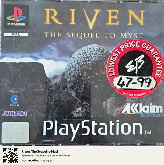Riven: The Sequel to Myst PlayStation, United Kingdom box front