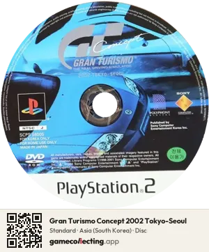 Gran Turismo Concept 2002 Tokyo-Seoul PlayStation 2, Asia disc