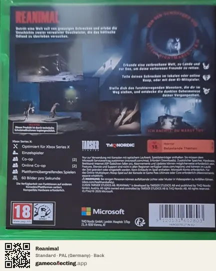 Reanimal Xbox Series X, Germany box back