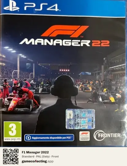 F1 Manager 2022 PlayStation 4, Italy box front