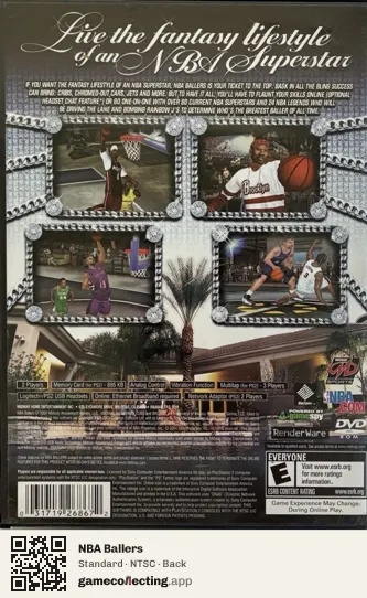 NBA Ballers PlayStation 2, NTSC box back
