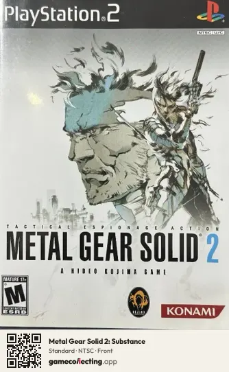 Metal Gear Solid 2: Substance PlayStation 2, NTSC box front