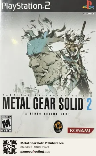 Metal Gear Solid 2: Substance PlayStation 2, NTSC box front